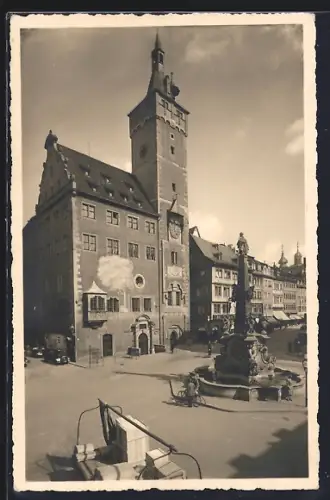 AK Würzburg, Grafen Eckhard-Turm mit Vierröhrenbrunnen