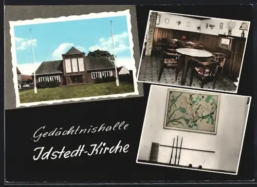 AK Idstedt, Gasthaus G. Petersen, Gedächtnishalle, Innenansichten