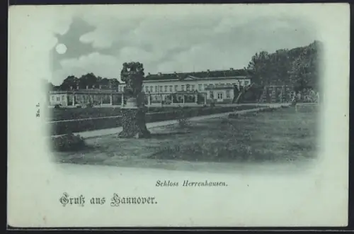 Mondschein-AK Hannover, Schloss Herrenhausen