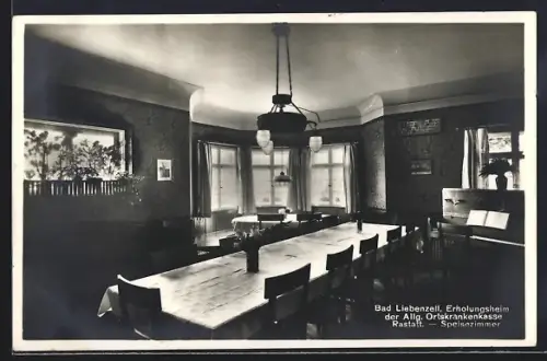 AK Bad Liebenzell, Erholungsheim der Allgemeinen Ortskrankenkasse Rastatt, Speisezimmer, Innenansicht