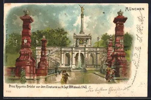 AK München, Blick auf die Prinz Regenten Brücke