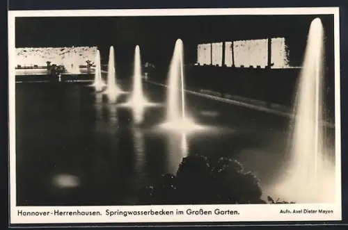 AK Hannover-Herrenhausen, Springwasserbecken im grossen Garten