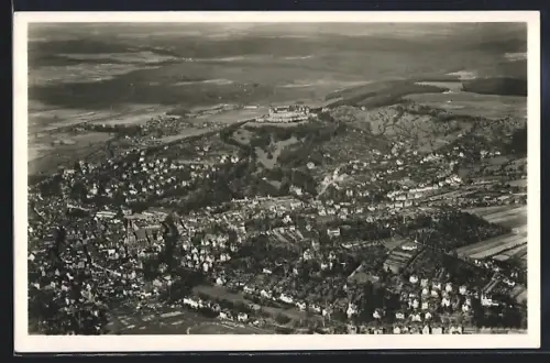 AK Coburg, Flugzeugaufnahme mit Schloss