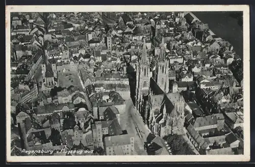 AK Regensburg, Altstadt, Dom, Luftaufnahme