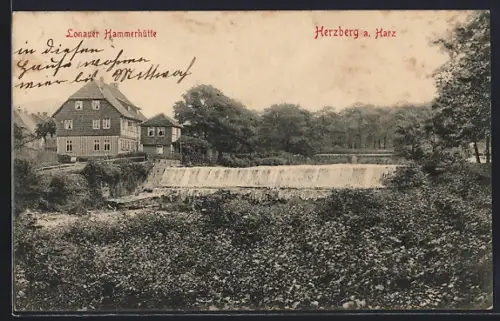 AK Herzberg a. Harz, Lonauer Hammerhütte, Wehr