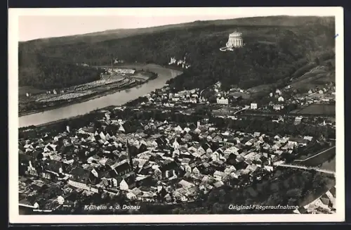 AK Kelheim a. d. Donau, Fliegeraufnahme, Befreiungshalle