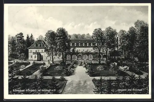 AK Gögging b. Neustadt a. D., Schwefel- und Moorbad, Gartenanlage