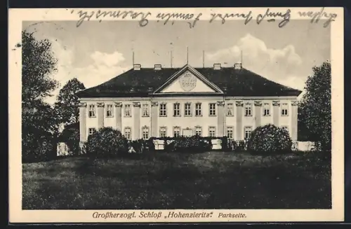 AK Hohenzieritz, Grossherzogl. Schloss Hohenzieritz, Parkseite