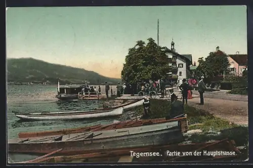 AK Tegernsee, Partie von der Hauptstrasse