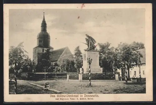 AK Dennewitz, Bülow-Denkmal, Kirche