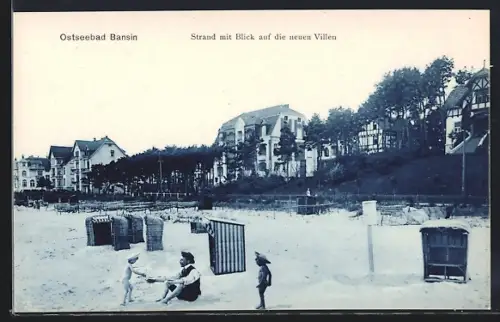 AK Bansin, Strand, neue Villen