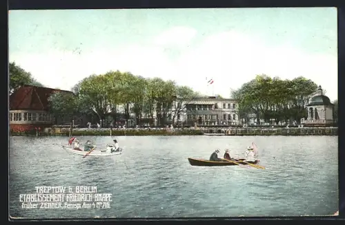 AK Treptow b. Berlin, Etablissement Friedrich Knape, früher Zenner