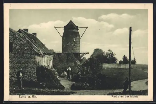 AK Zons a. Rh., Partie an der Mühle