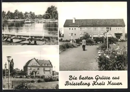 AK Brieselang /Nauen, Kaufhaus, Fähranleger, Sparkasse