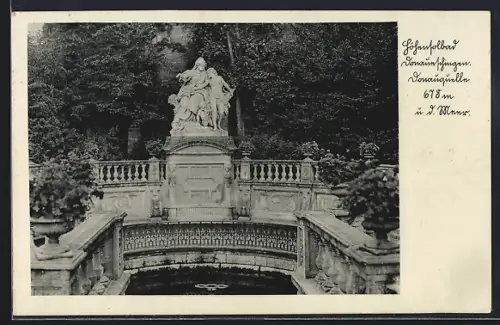 AK Donaueschingen, Blick auf die Donauquelle