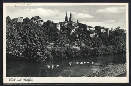 AK Fritzlar, Blick auf Stadt und Dom