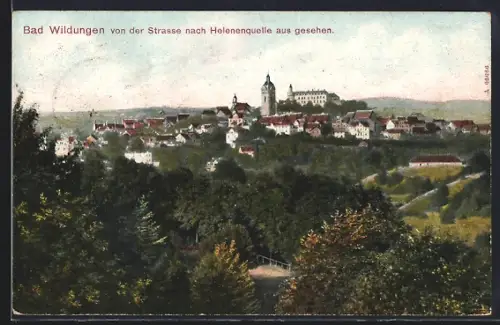 AK Bad Wildungen, Ansicht von der Strasse nach Helenenquelle