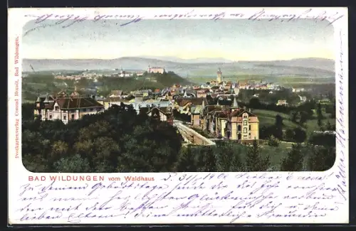 AK Bad Wildungen, Blick vom Waldhaus auf Stadt und Schloss