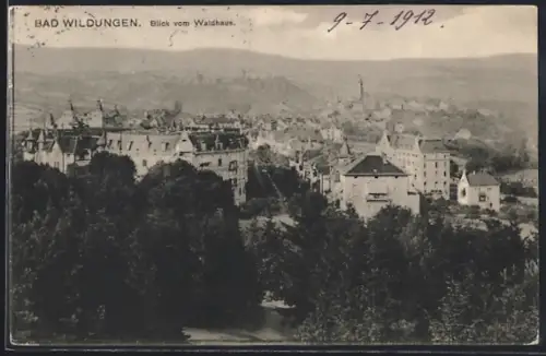 AK Bad Wildungen, Blick vom Waldhaus