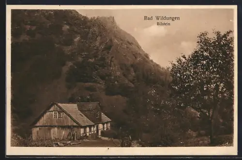 AK Bad Wildungen, Bilstein, Gebirgslandschaft, Haus