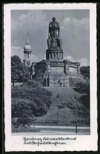 AK Hamburg, Bismarckdenkmal und Michaeliskirchturm