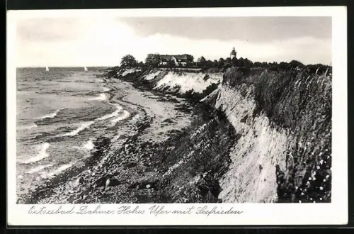 AK Dahme / Ostseebad, Hohes Ufer mit Haus Seefrieden