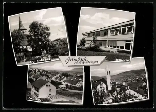AK Grunbach / Remstal, Kirche und Realschule
