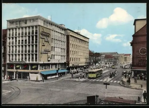AK Oberhausen / Duisburg, Stadtmitte mit Ladengeschäften