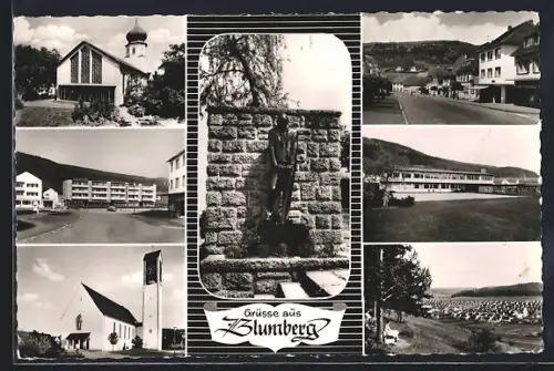 AK Blumberg / Baden, Kirche, Teilansichten