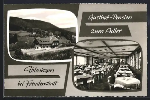 AK Ehlenbogen bei Freudenstadt, Gasthof-Pension zum Adler, Inh. G. Dietel