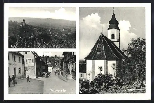 AK Altdorf / Württ., Totalansicht, Hauptstrasse, Kirche