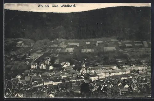 AK Wildbad / Schwarzwald, Ortsansicht, Kirche