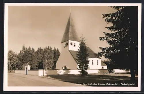 AK Grünwald / Isertal, Neue Evangelische Kirche, Geiselgasteig