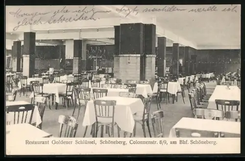 AK Schöneberg, Restaurant Goldener Schlüssel, Colonnenstr. 8/9, am Bahnhof Schöneberg