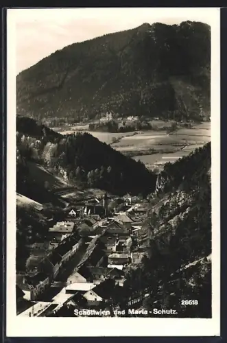 AK Schottwien, Ortsansicht und Maria-Schutz