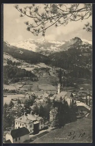 AK Hofgastein, Ortsansicht mit Bergen