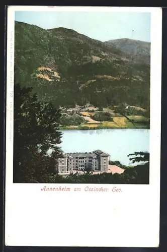 AK Annenheim am Ossiacher See, See mit Bergpanorama