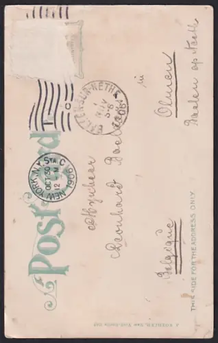 AK New York, NY, Fuller Building, Strassenpartie mit Passanten und Strassenbahn