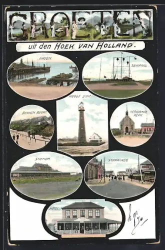 AK Hoek van Holland, Haven, Station, Straatweg