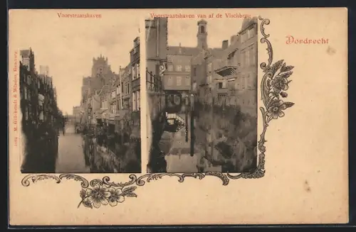 AK Dordrecht, Voorstraatshaven, Voorstraatshaven van af de Vischbrug