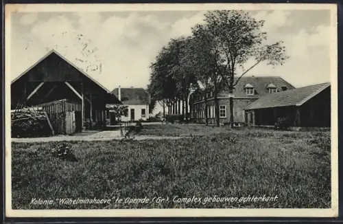 AK Opende, Kolonie Wilhelminahoeve, Complex gebouwen achterkant