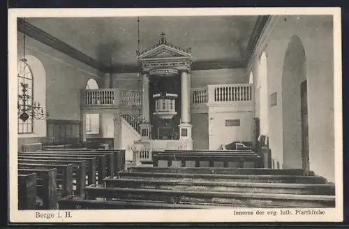 AK Berge / Bersenbrück, Inneres der evg. luth. Pfarrkirche