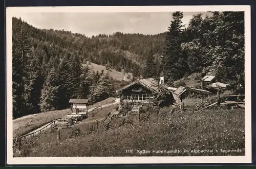 AK Tegernsee, Cafe Hubertushütte im Alpbachtal, Inh. H. Halmbacher