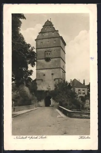 AK Neustadt / Saale, Hohntor mit Strassenpartie