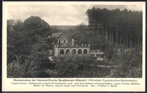 AK Berghausen / Engelskirchen, Restaurant Berghausen, Inh. Förster J. Stahl