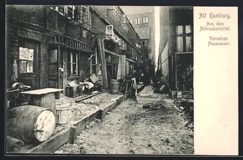 AK Alt-Hamburg, Aus dem Abbruchsviertel, Vorsetzen, Hasenmoor