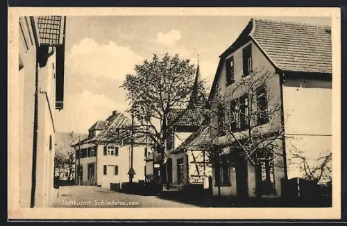 AK Schledehausen / Bissendorf, Strassenpartie im Sonnenschein