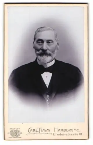 Fotografie Carl Timm, Harburg a. E., Lindenstrasse 18, Porträt eines eleganten älteren Herrn