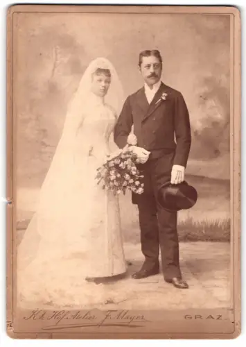Fotografie Ferd. Mayer, Graz, Beethovenstrasse 21, Hochzeitspaar