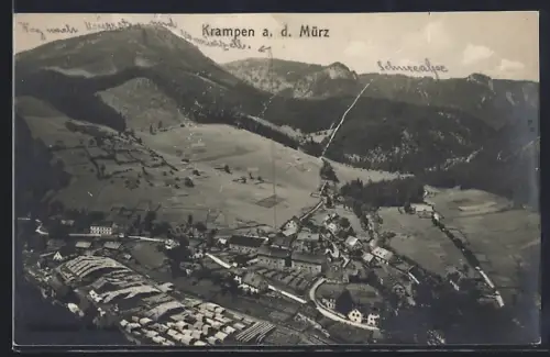 AK Krampen a. d. Mürz, Ortsansicht von oben